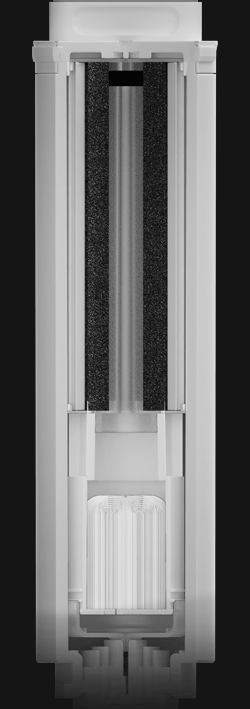 Cartridge cross section showing PES Membrane stage