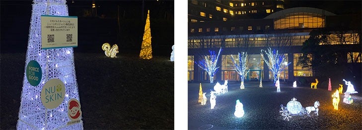 ニュースキンと Force for Good のロゴが掲載されたパネル